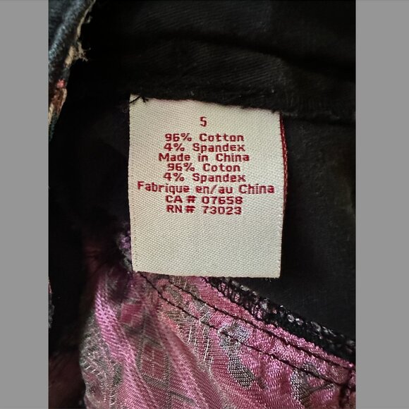 Y2K Vintage Low-Rise Bootcut  Paisley Trimmed Pants - Picture 3 of 5